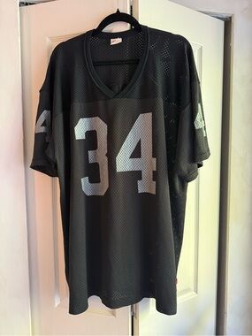 Vintage Rawlings Black Mesh Jersey with Silver 34 Print